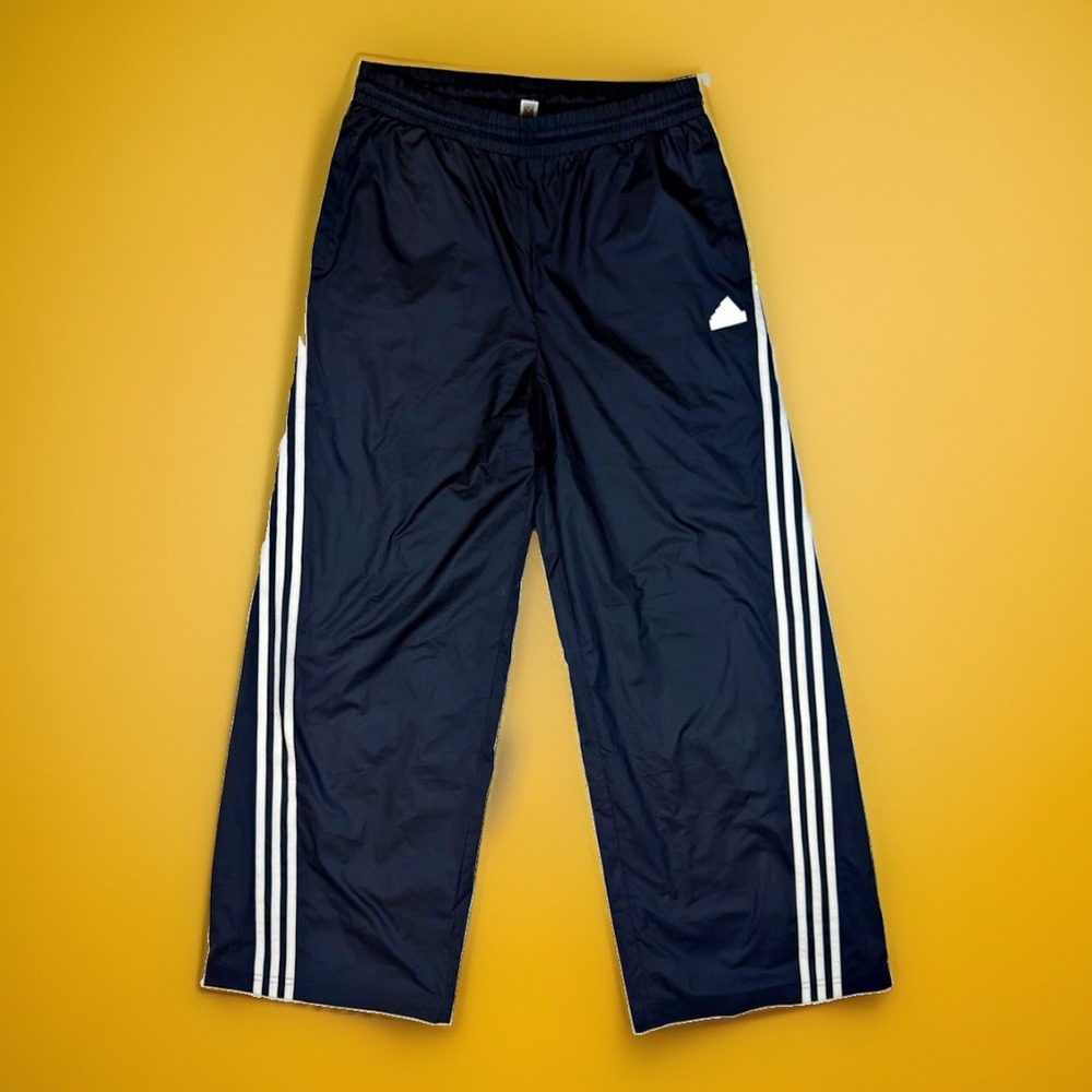 adidas Men's Navy/White Striped Track Pants Size M Pull On Elastic Waist